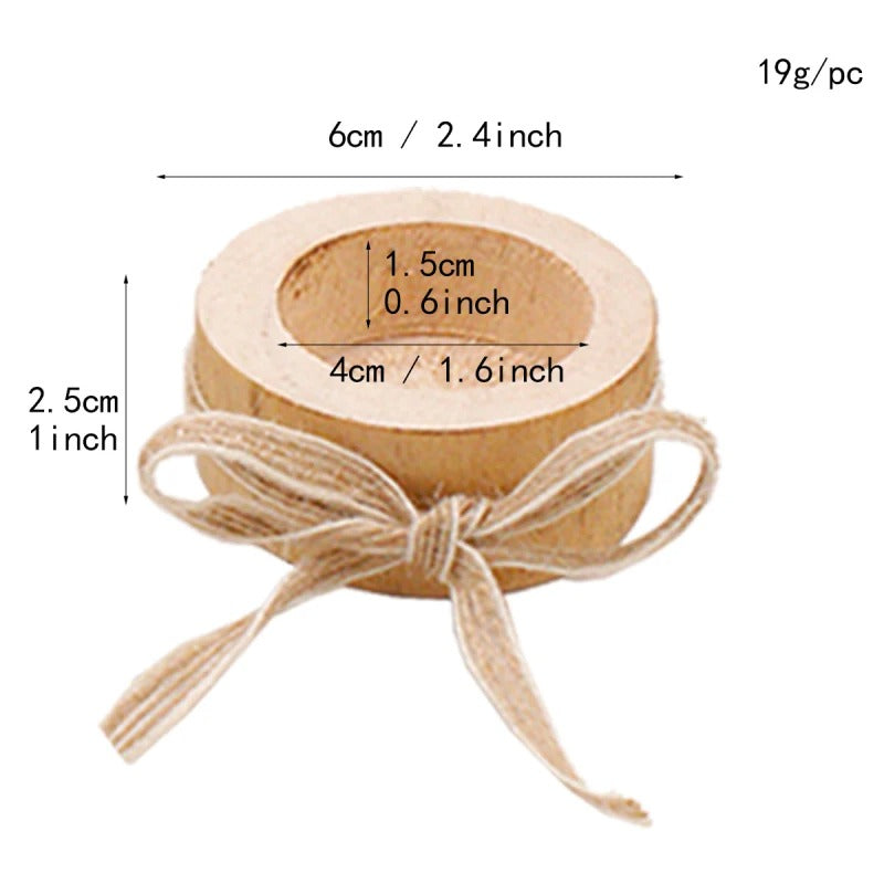 Rustic Wooden Candle Holder Set – 3pcs, 2 Styles