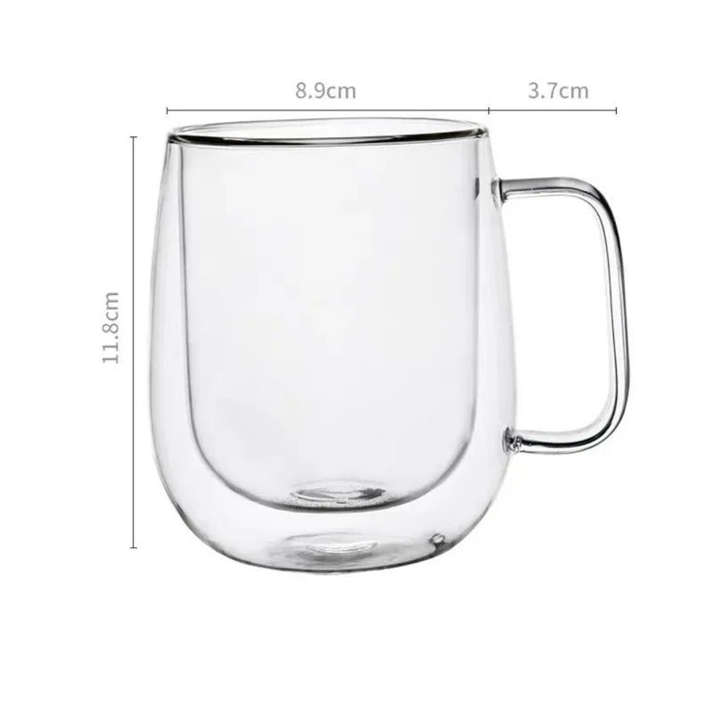 Double Wall Glass Coffee Mug – Heat Resistant