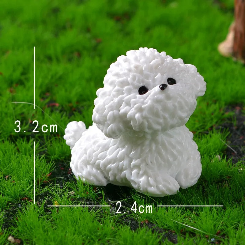 Mini Bichon Frise Dog Figurines