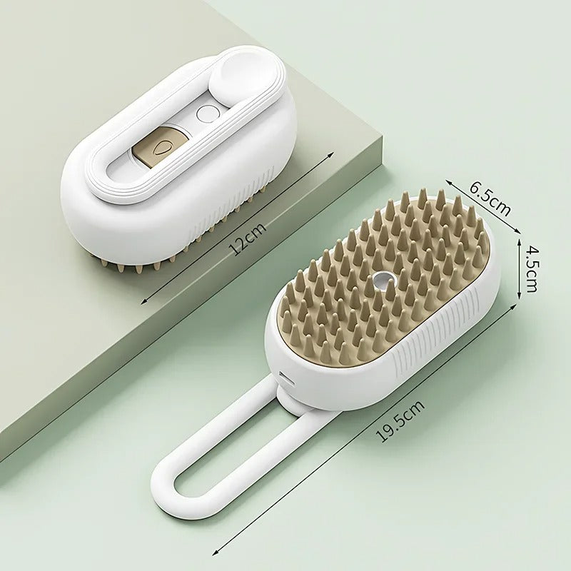 3-in-1 Cat Grooming Brush with Mist Spray – USB Rechargeable