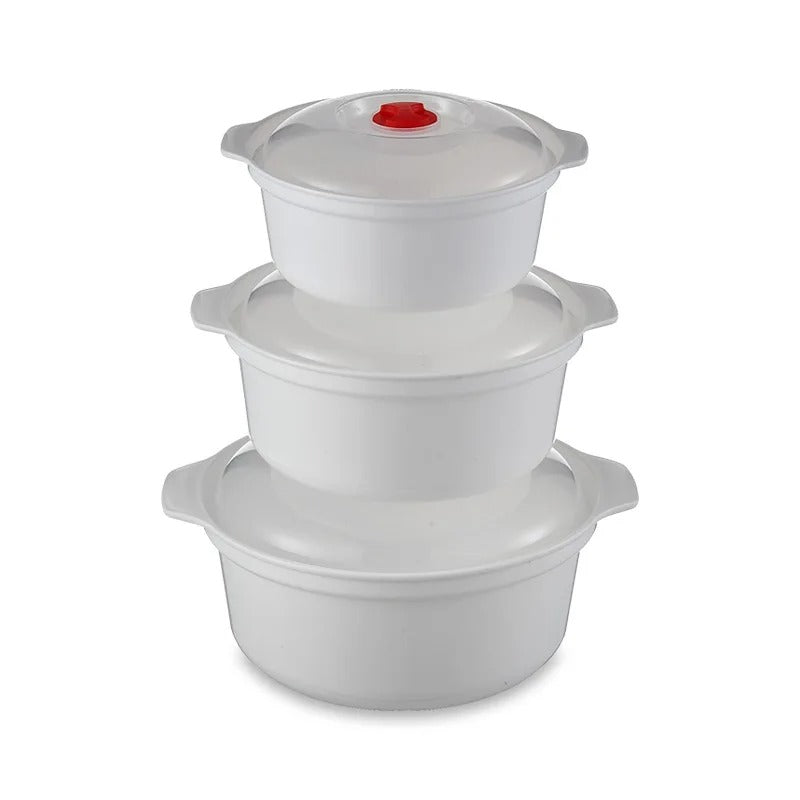 Microwave-Safe Plastic Bowl Set with Lids – 3pcs