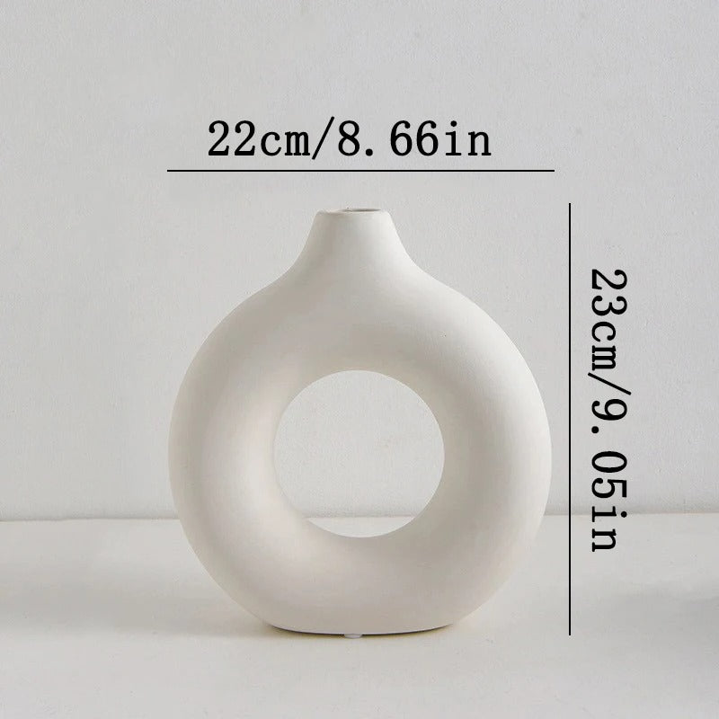 Nordic Plastic Circle Vase Set – 3pcs Modern Hollow Decor