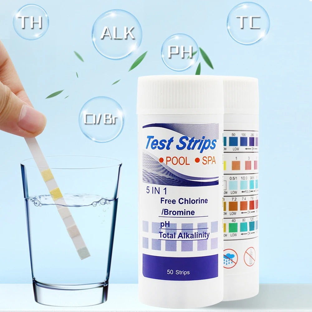 7-in-1 Pool & Spa Water Test Strips – 50pcs