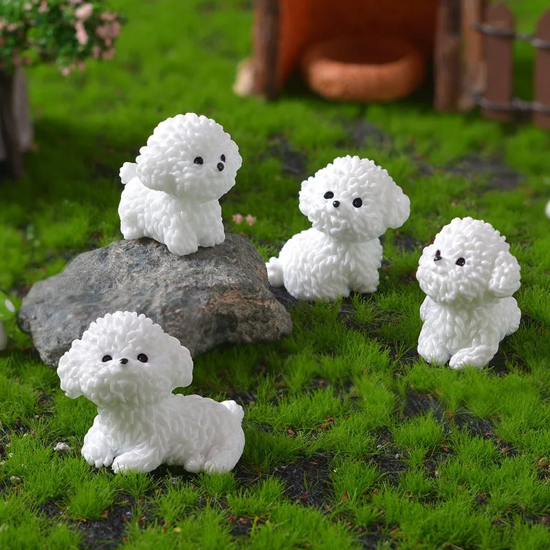 Mini Bichon Frise Dog Figurines