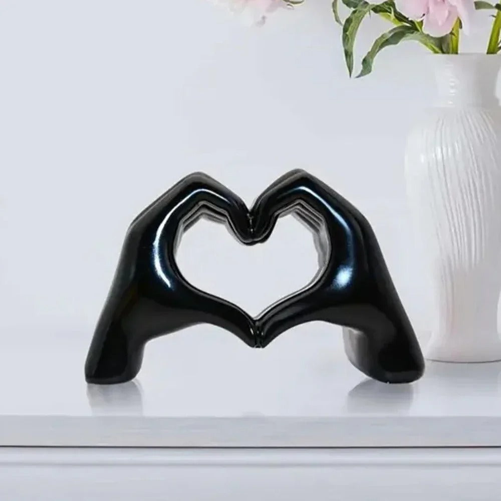Heart Hand Gesture Statue – Modern Art Resin Sculpture