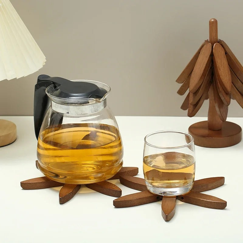 Tree Design Wooden Coaster Set - 3pcs