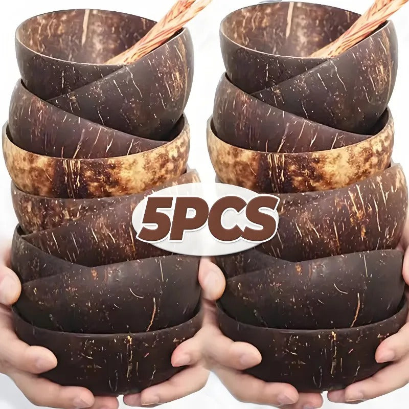 Reusable Wooden Bowls - 5pcs