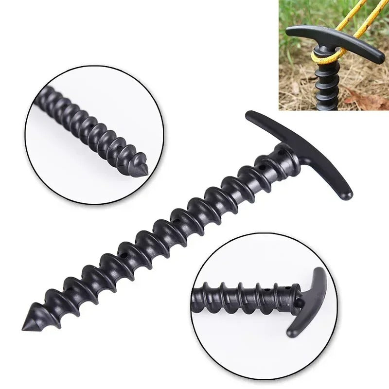 Outdoor Tent Pegs – Heavy-Duty Screw-In Ground Stakes for Camping & Hiking