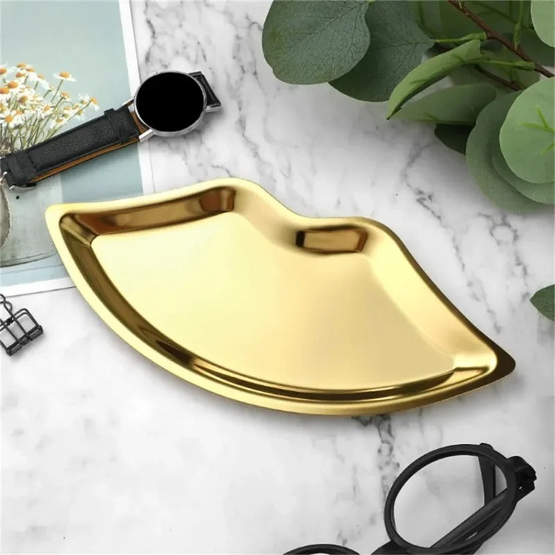 Korean Style Lip-Shaped Metal Tray