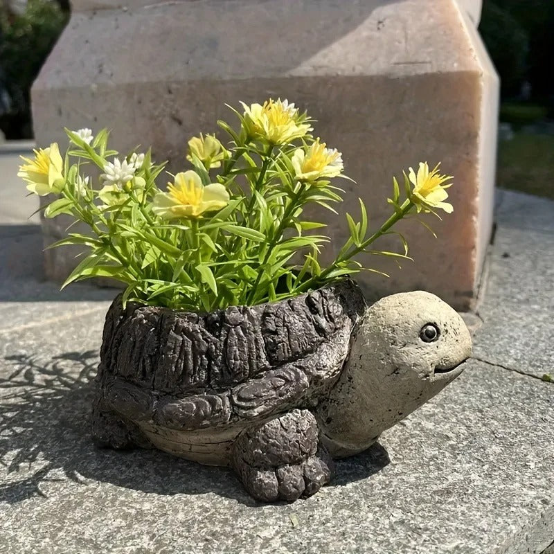 Mini Turtle Resin Flower Pot - Cute Succulent Planter