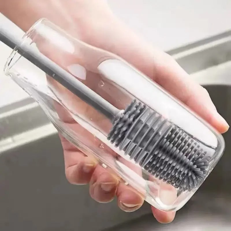 Silicone Bottle Cleaning Brush – Long Handle Scrubber
