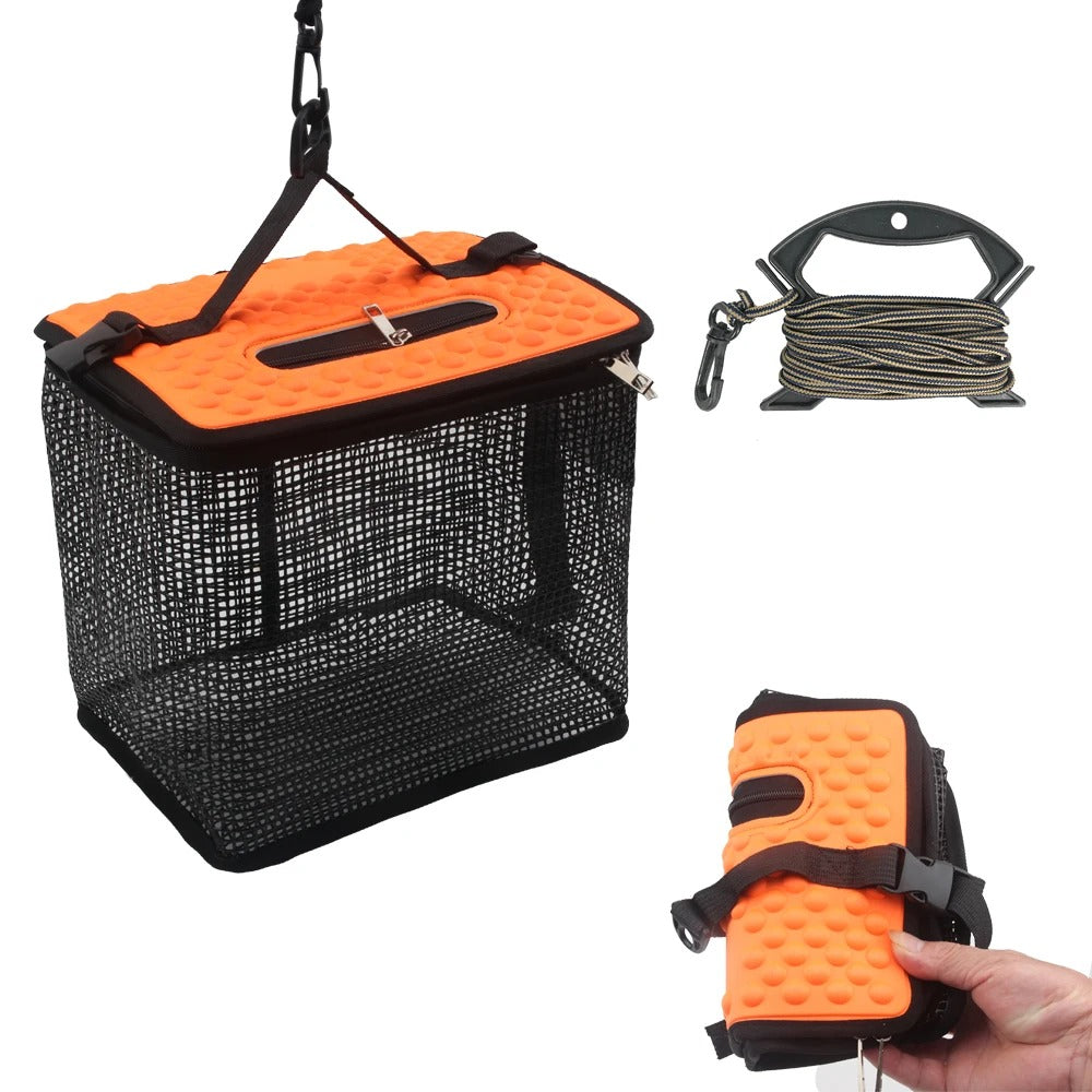 Foldable Floating Fish Basket with Free 5m Rope