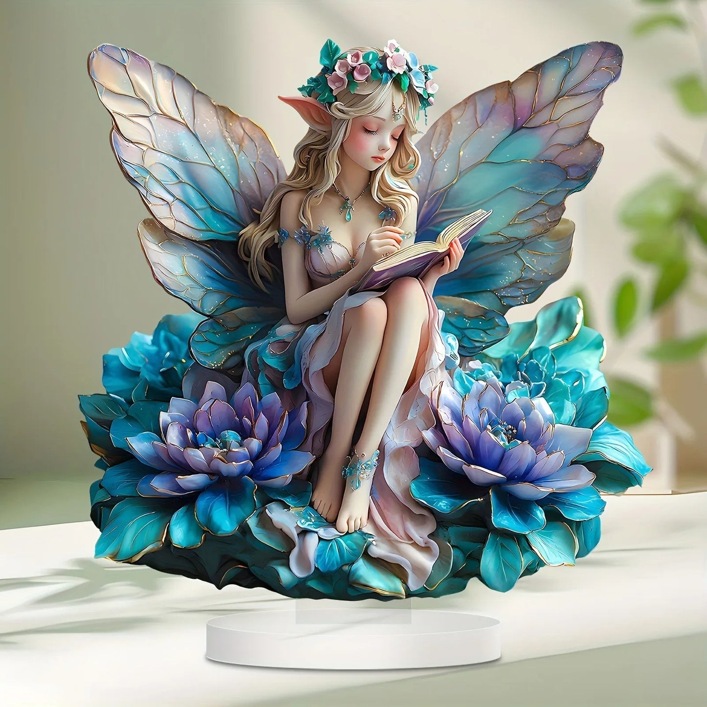 2D Acrylic Fairy and Book Tabletop Decoration