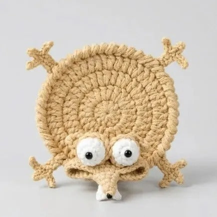 2 Matching Animal Crochet Cup Coasters