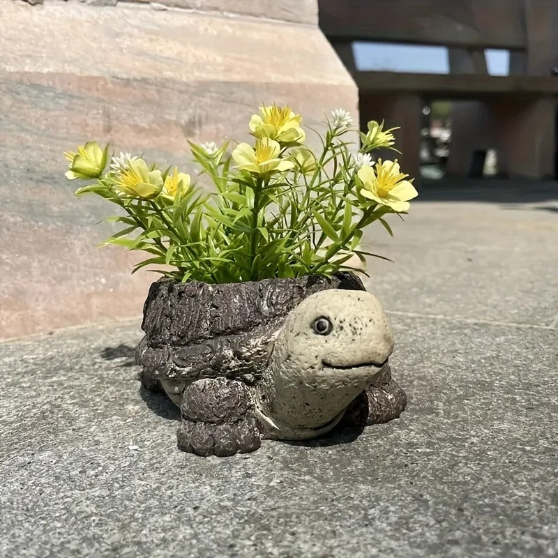 Mini Turtle Resin Flower Pot - Cute Succulent Planter