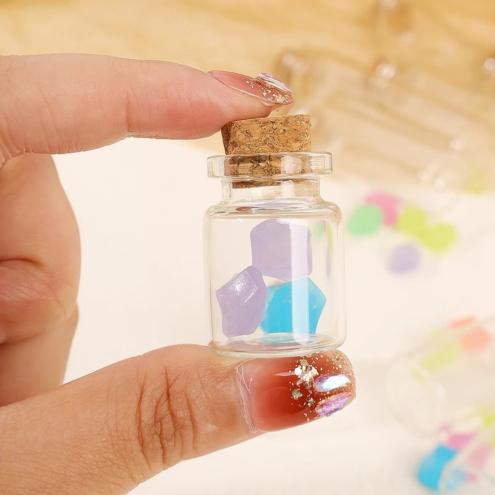 10PCS Mini Glass Bottles with Cork - DIY Vials for Crafts & Storage