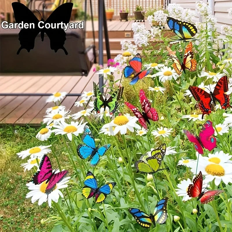 24pcs Glow-in-the-Dark Butterfly Garden Stakes