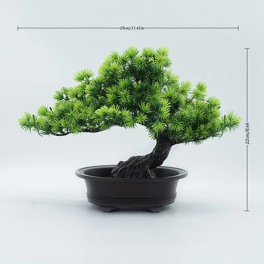 Lifelike Mini Bonsai Plant – Artificial Greenery Décor