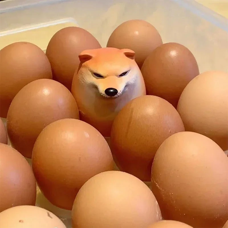 Egg Dog Figurine Set – 3pcs Funny Shiba-Inu Style Desk Decor