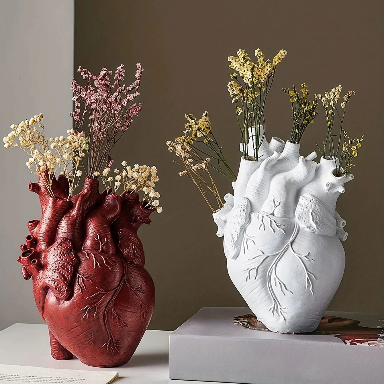 Anatomical Resin Heart Vase