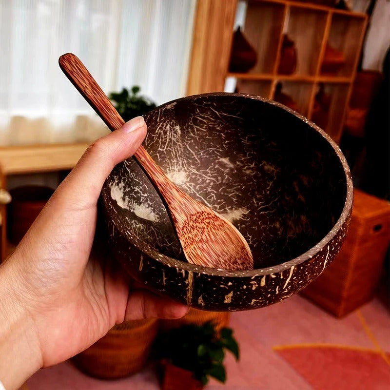 Natural Coconut Bowl with Spoon