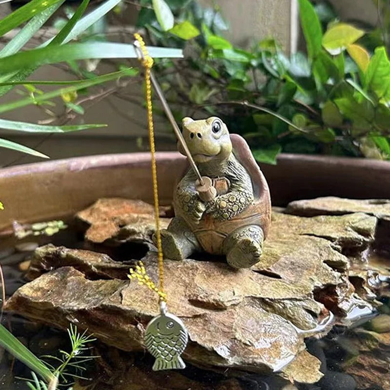 Creative Turtle Fishing Statue