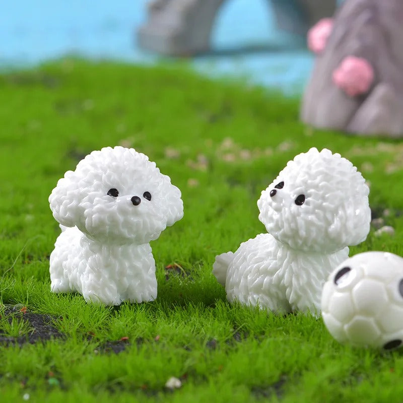 Mini Bichon Frise Dog Figurines
