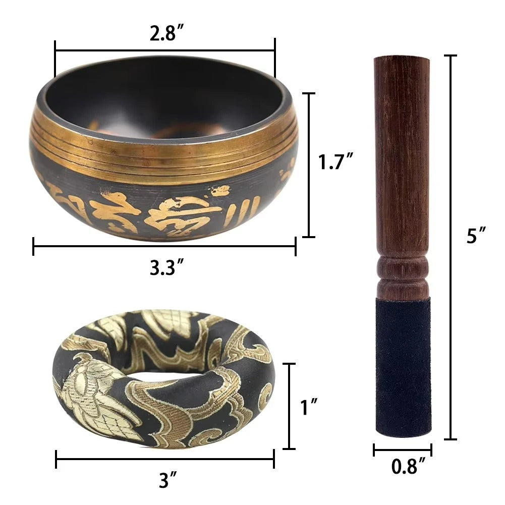 Tibetan Singing Bowl Set for Meditation and Sound Healing