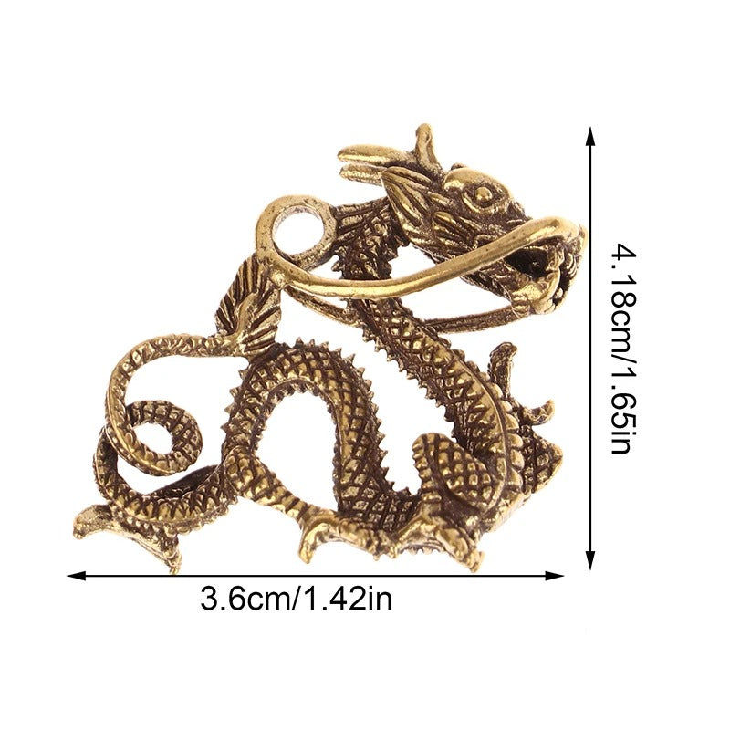 Retro Brass Dragon Figurine – Wealth & Prosperity Decor