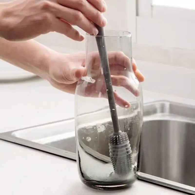 Silicone Bottle Cleaning Brush – Long Handle Scrubber