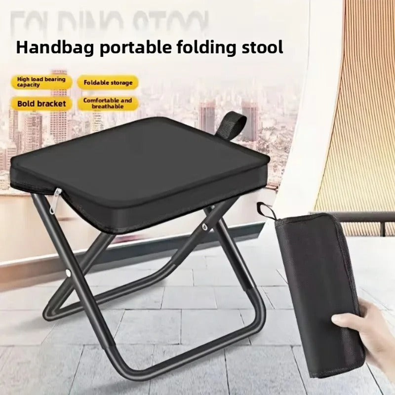 Foldable Camping Stool with Zipper Storage - 2pcs