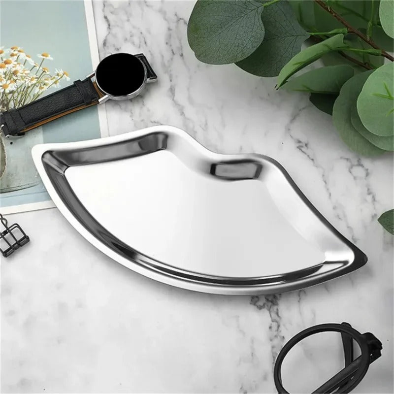 Korean Style Lip-Shaped Metal Tray