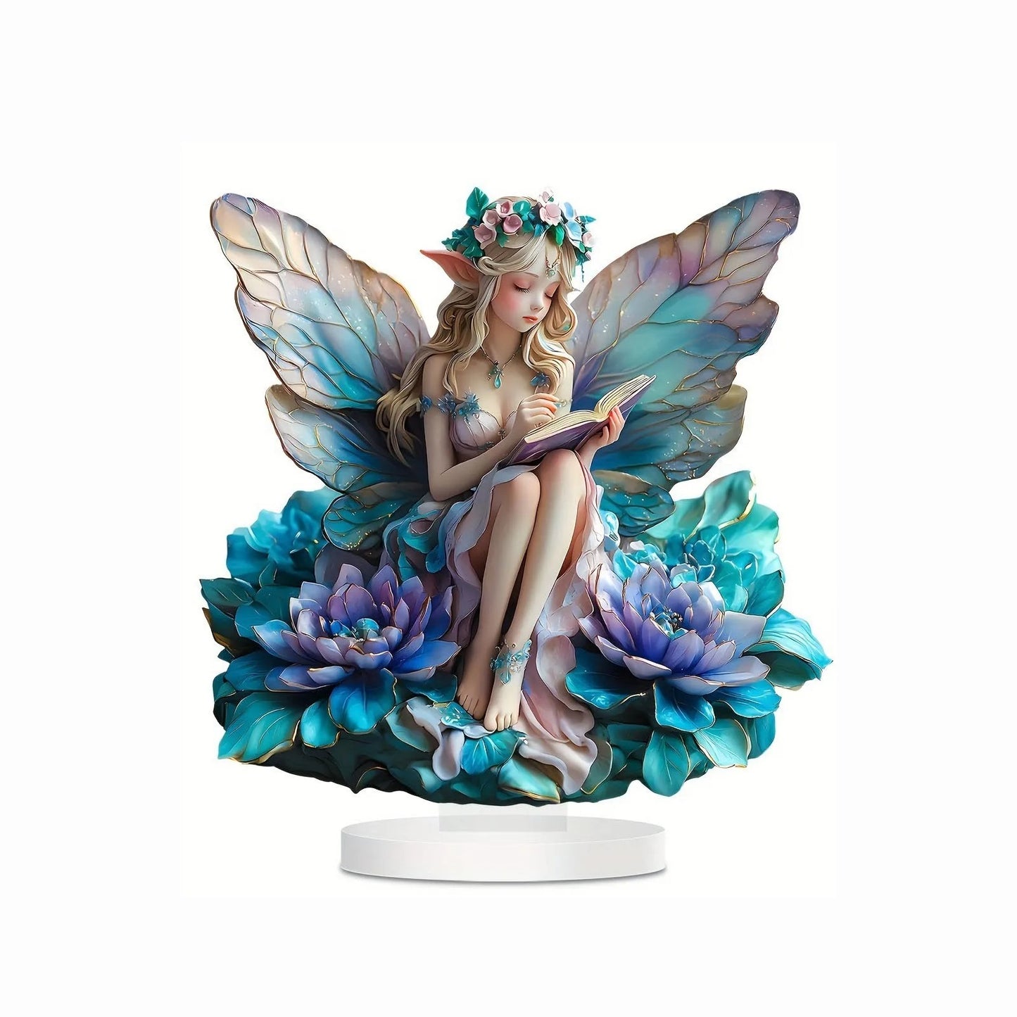 2D Acrylic Fairy and Book Tabletop Decoration