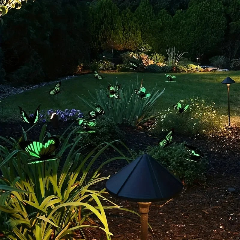 24pcs Glow-in-the-Dark Butterfly Garden Stakes