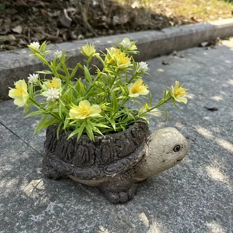 Mini Turtle Resin Flower Pot - Cute Succulent Planter