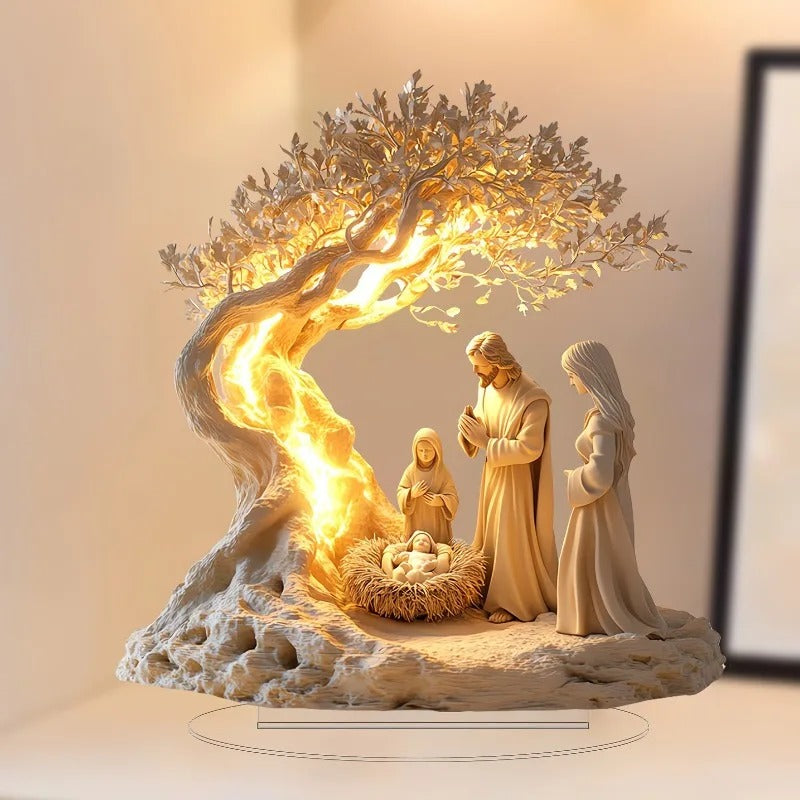 Acrylic Nativity Scene Light-Up Christmas Decor
