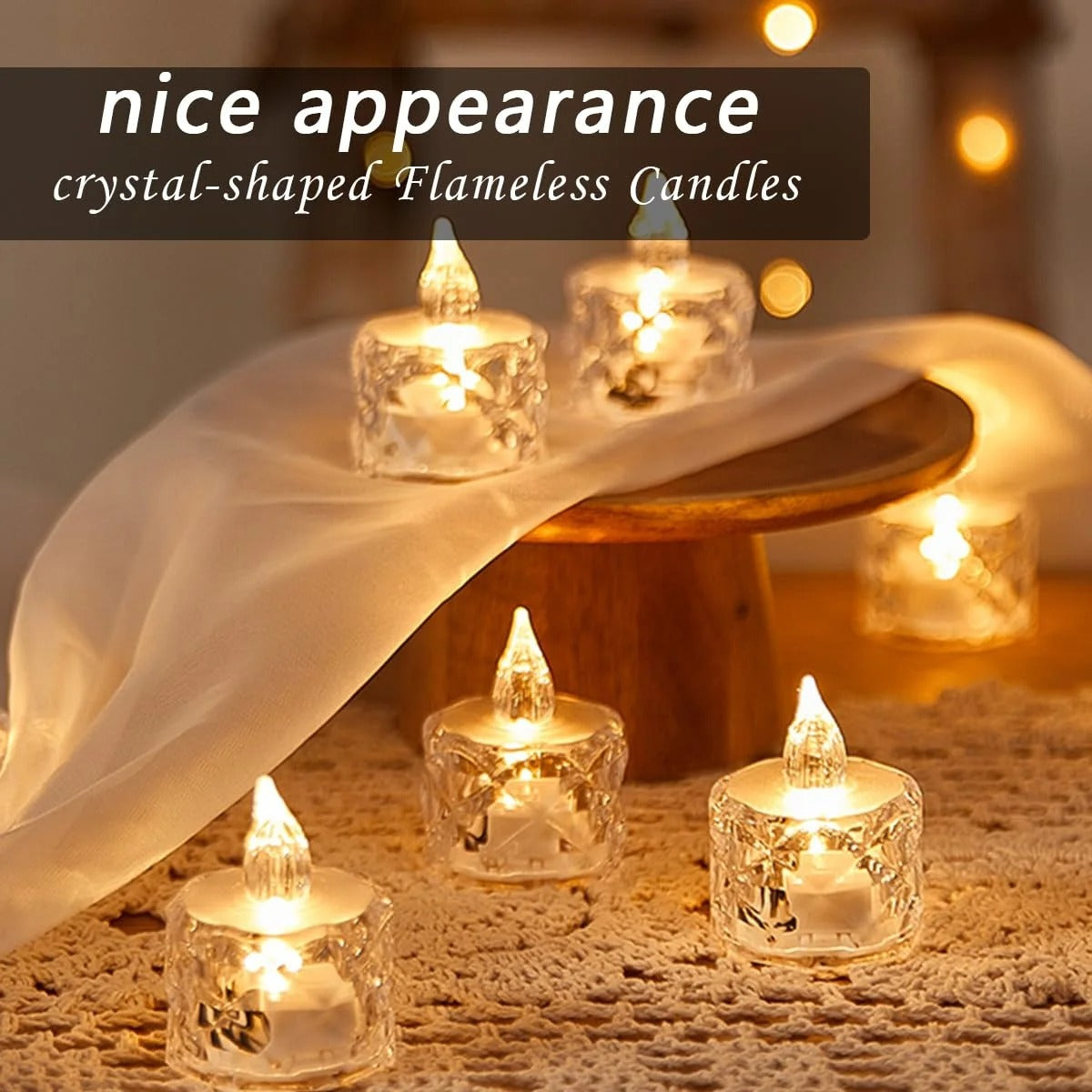 4pcs Crystal Flameless LED Candles
