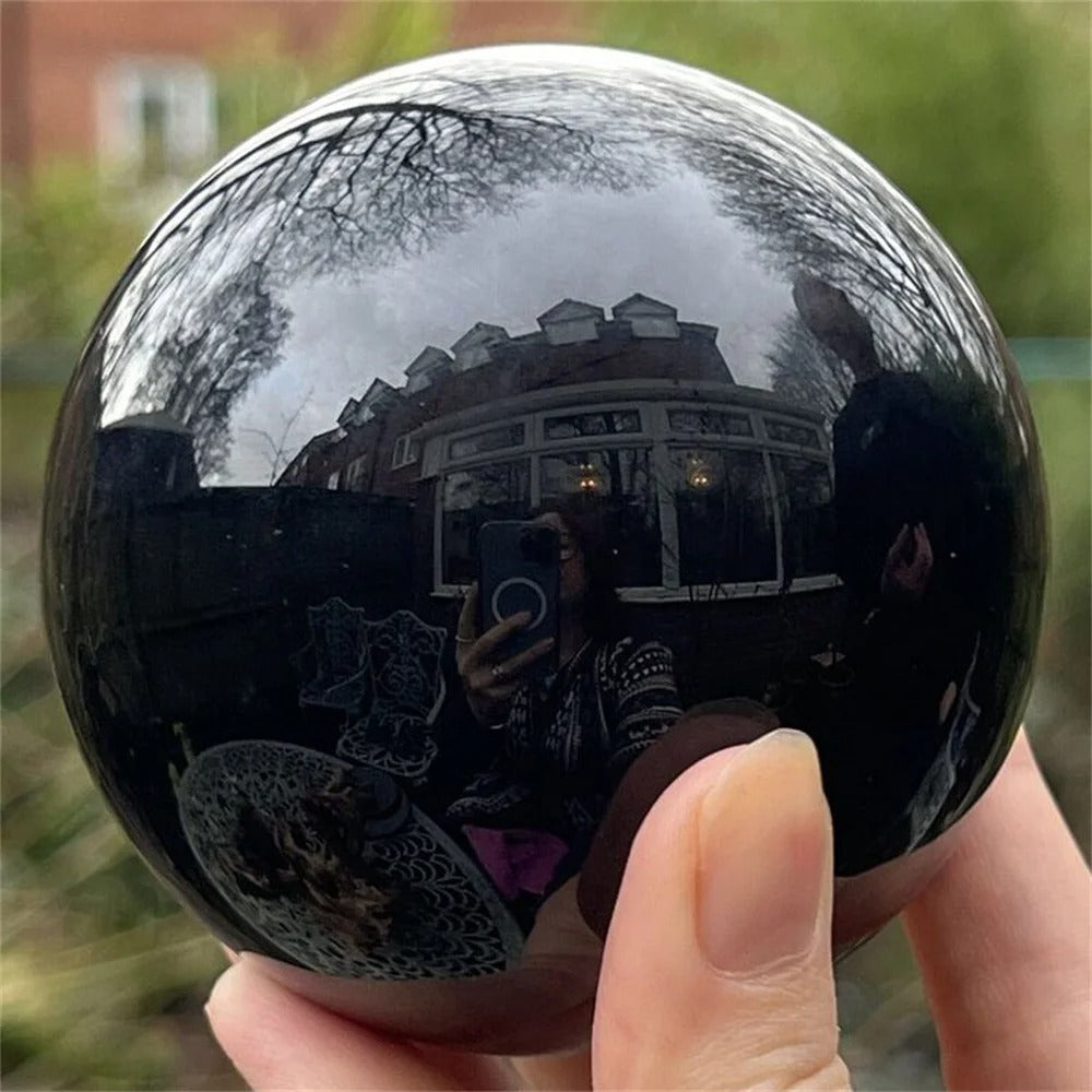 Natural Black Obsidian Sphere – Healing Crystal