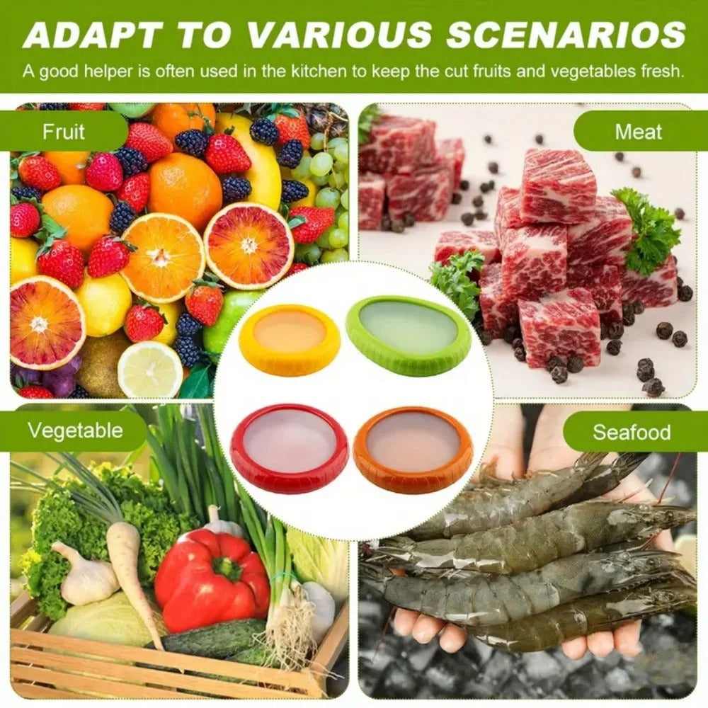 4pcs Reusable Silicone Food Savers