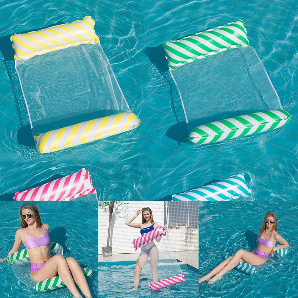 Inflatable Water Hammock Lounger – Floating Pool Recliner Bed