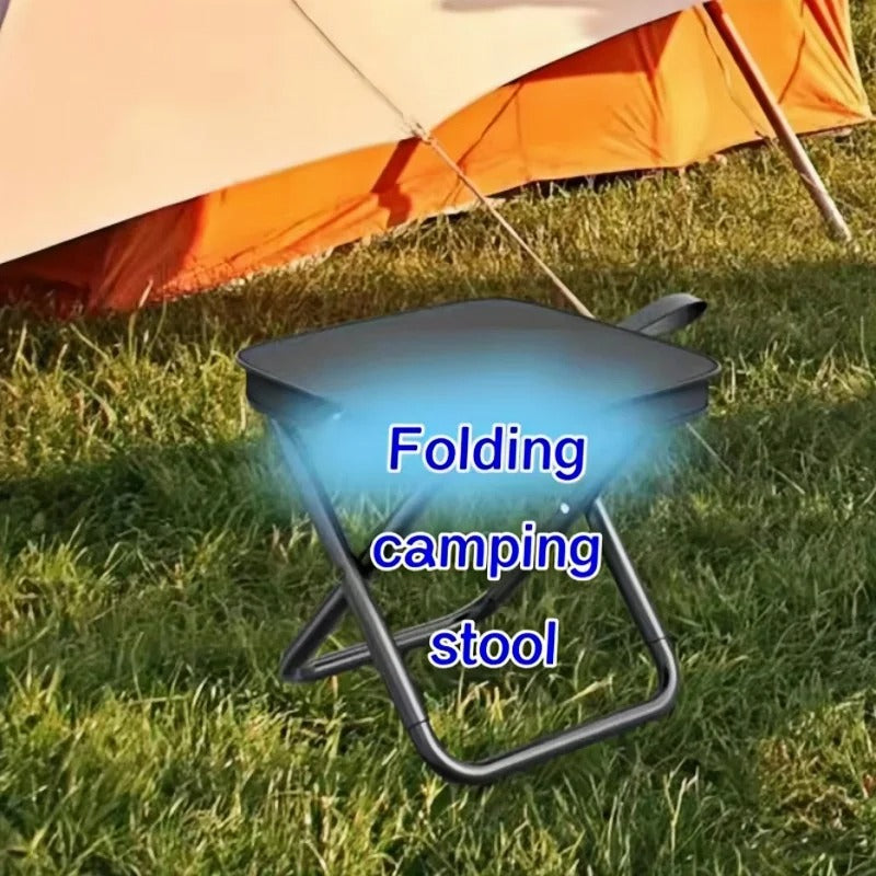 Foldable Camping Stool with Zipper Storage - 2pcs
