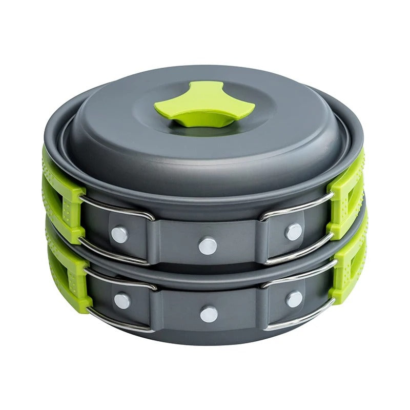 Camping Cookware Set – 10-Piece Compact Outdoor Cooking Kit with Carry Bag