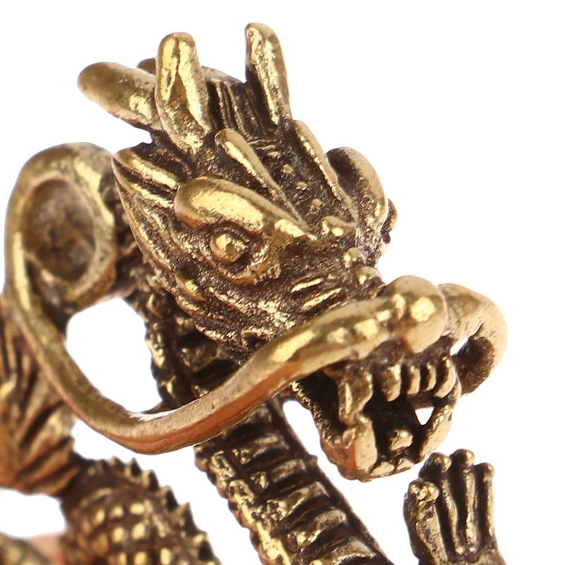 Retro Brass Dragon Figurine – Wealth & Prosperity Decor