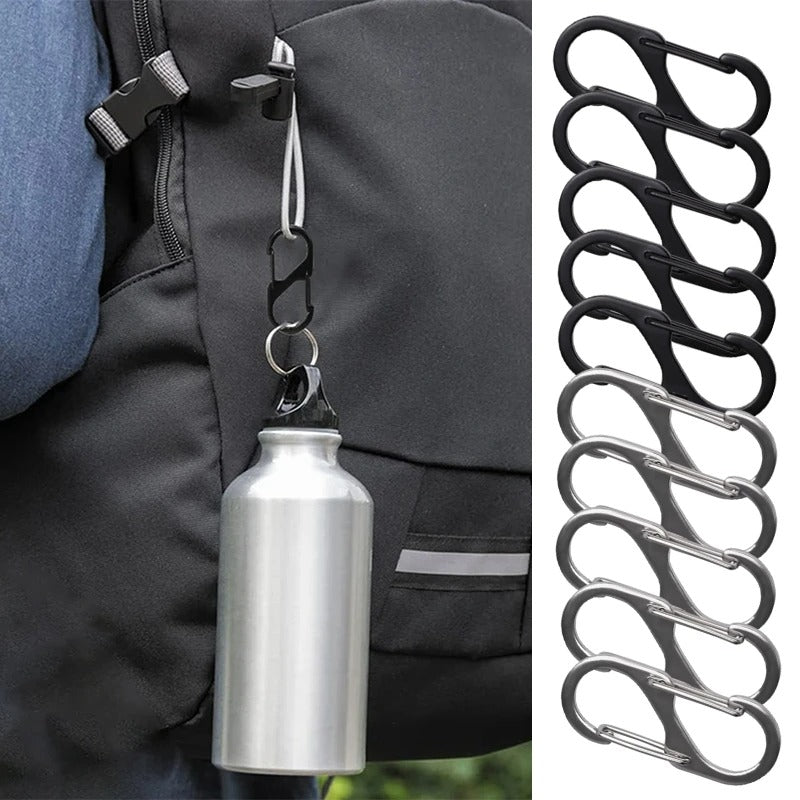5PCS Mini Tactical S-Type Carabiner Clips