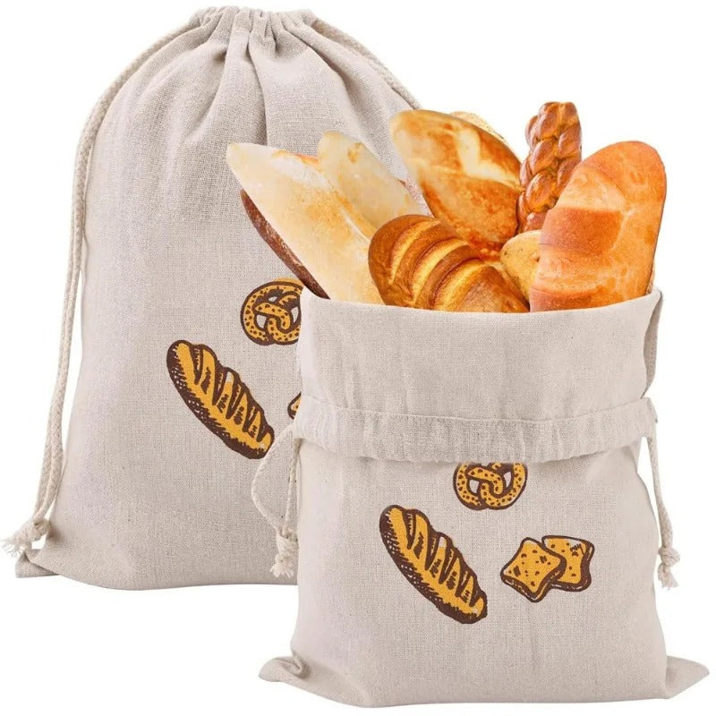 4pc Reusable Linen Bread Storage Bags