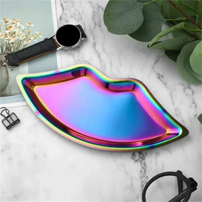 Korean Style Lip-Shaped Metal Tray