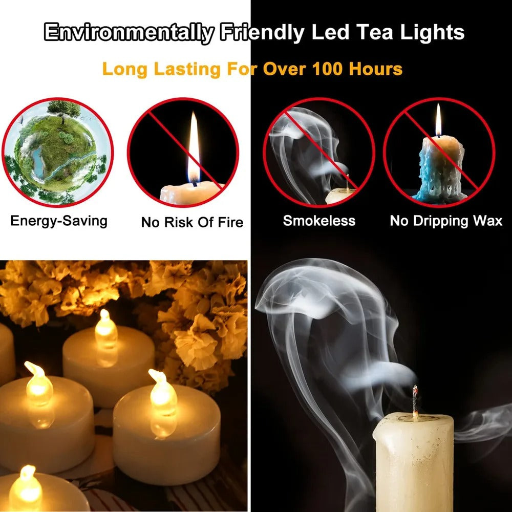 Flickering LED Tealight Candle Set -6pcs