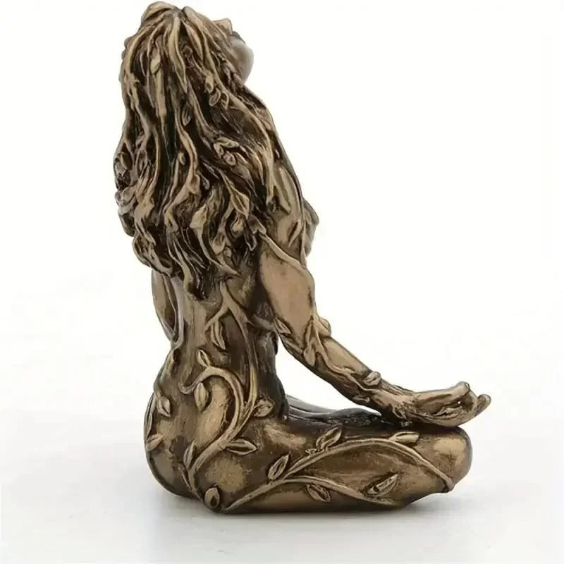 Earth Mother Gaia Resin Statue - Meditation Goddess Figurine