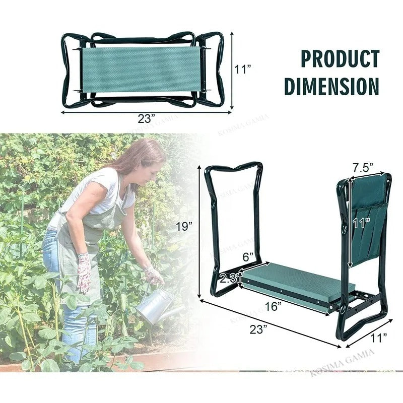 2-in-1 Garden Kneeler & Seat - with tool pockets
