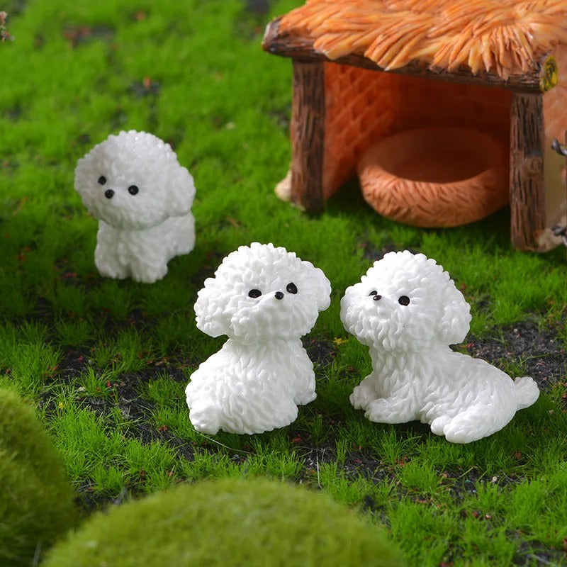 Mini Bichon Frise Dog Figurines